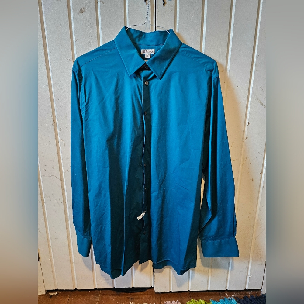 Mens Merona Teal Dress Shirt